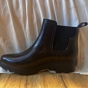 Black Rubber Ankle Boots 9